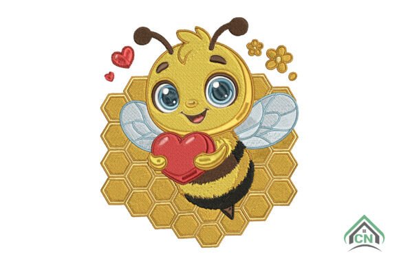 Cute Bee with Heart Embroidery Design Review