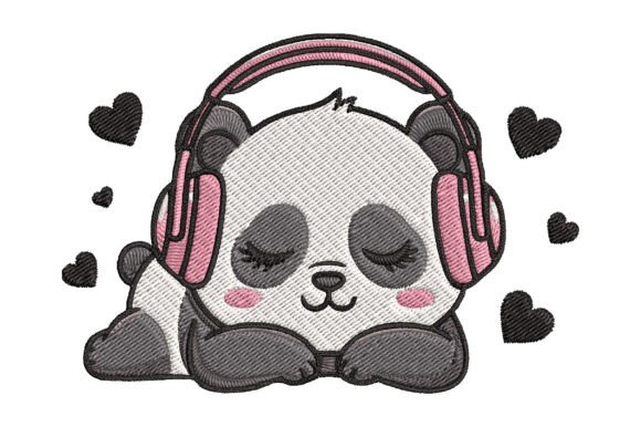 Cute Panda Headphones Embroidery Design Review