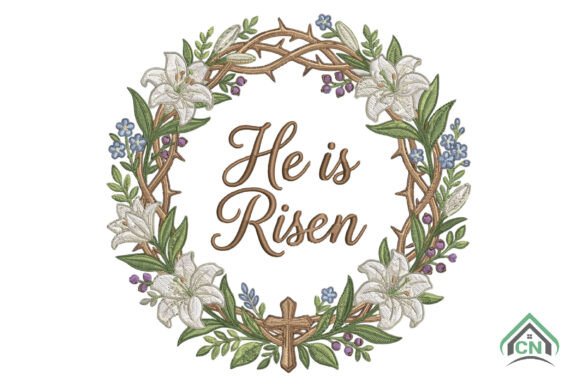 He is Risen Floral Wreath Embroidery Review