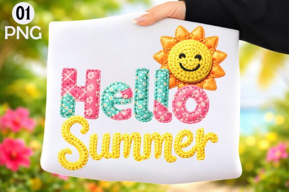 Hello Summer Sun Embroidery PNG Design Review
